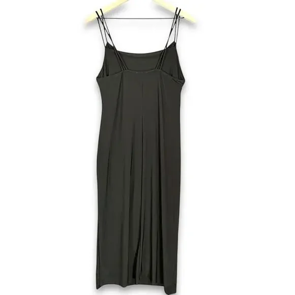 Zara LittleBlackDress Slip Slinky Cowl Draped Neck Open Back Midi L Minimalist - Picture 6 of 10